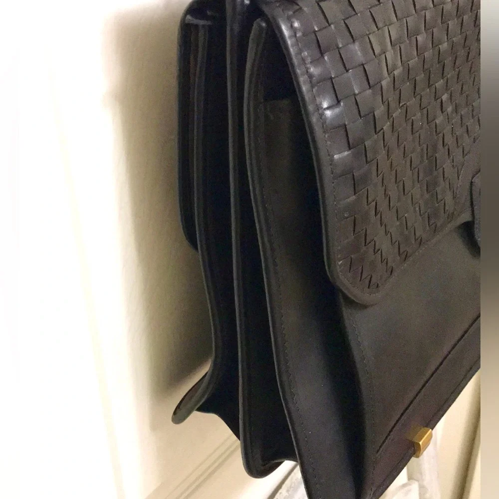 Vintage Hartmann Black Leather Unisex Briefcase